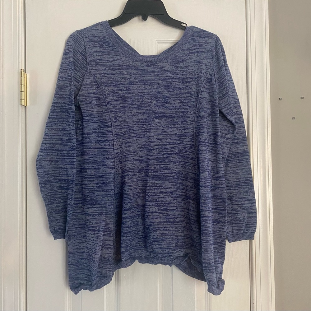 A Pea In The Pod Maternity Long Sleeve Cross Back Sweater Medium Heathered Blue